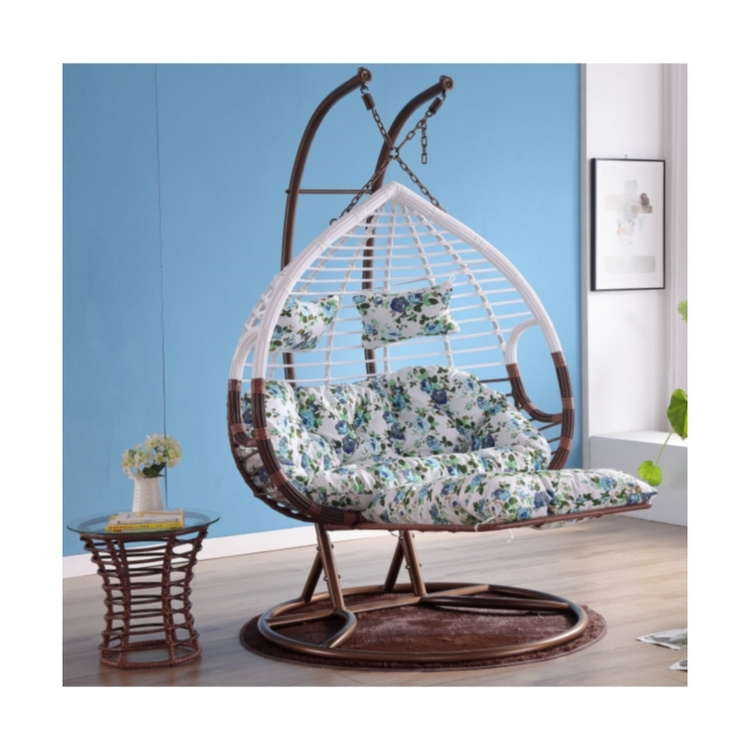 Outdoor garden leisure balcony hanging rocking chair double swing chair with thick foot pedal