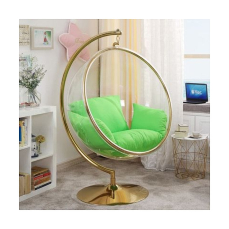 New design style outside transparent hemisphere chair hanging suspendu bubble chair patio swings with-stand