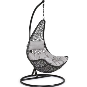 Color optional high quality moon shape hanging egg chairs rattan wicker swing chair for outdoor garden patio  furniture