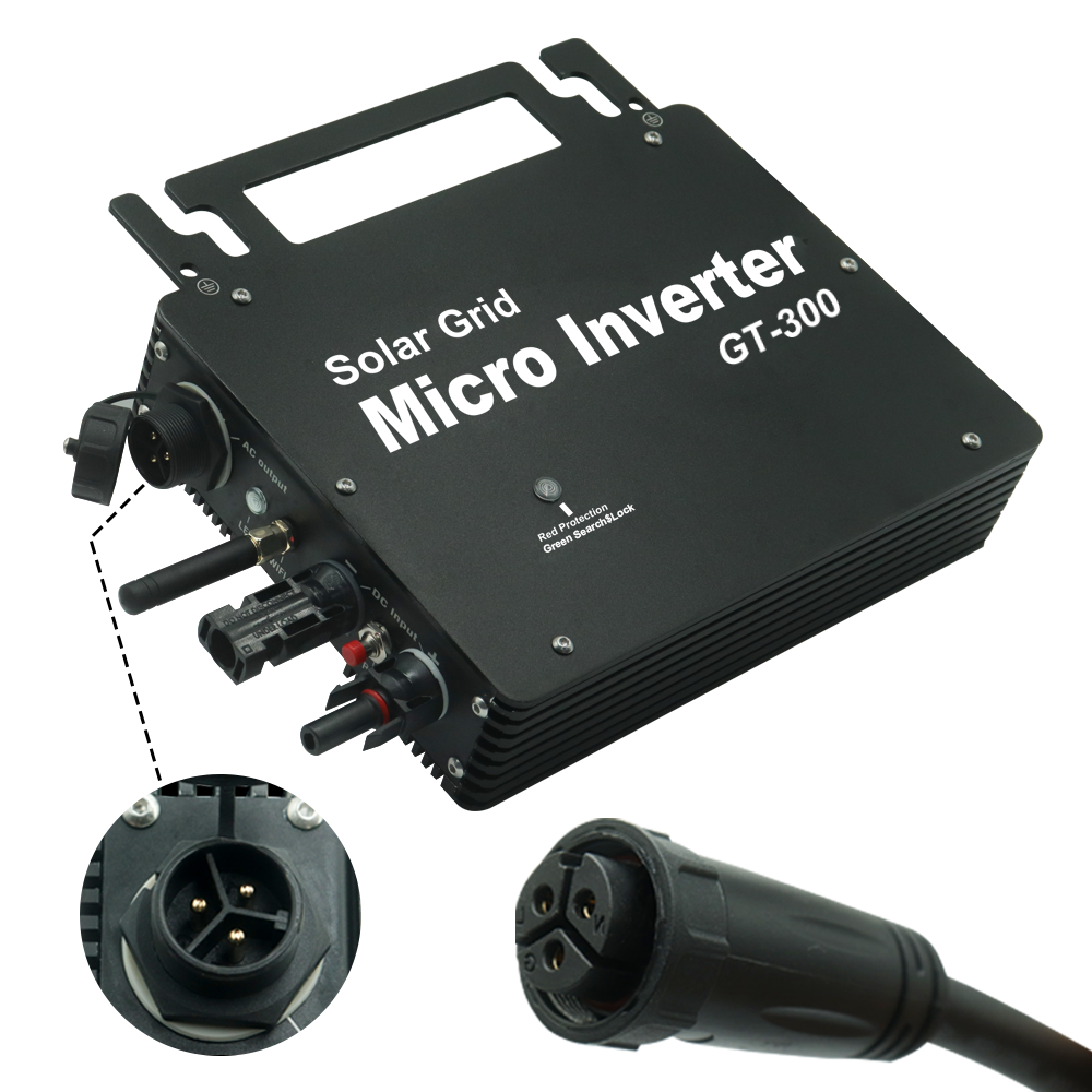 GT Micro Inverter 300W 230V AC Plug Microinverter IP66 Bluetooth App Micro Inverter gt 300