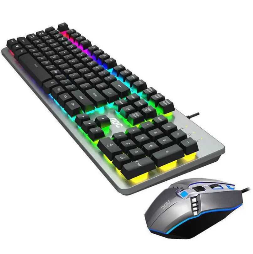 Wired 61 keys double skin milk pudding key cover mechanical keyboard green axis external RGB luminous mechanical keyboard