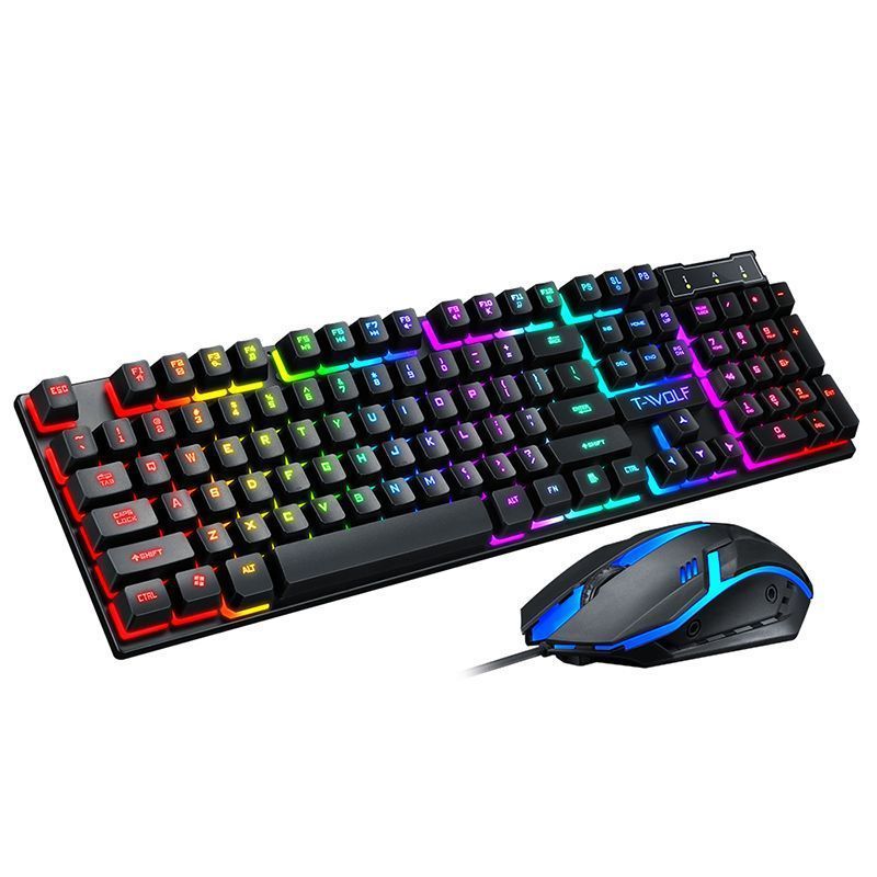 Wired 61 keys double skin milk pudding key cover mechanical keyboard green axis external RGB luminous mechanical keyboard