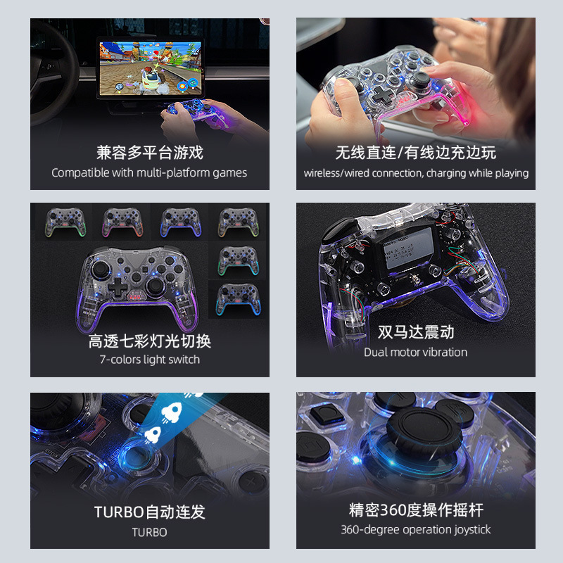 Manufacturer private model Switch Android TV computer game controller Wireless Bluetooth PS4 Tesla car mobile game console