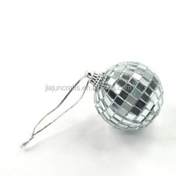 silver glass small cheap disco mirror ball for Christmas tree decoration