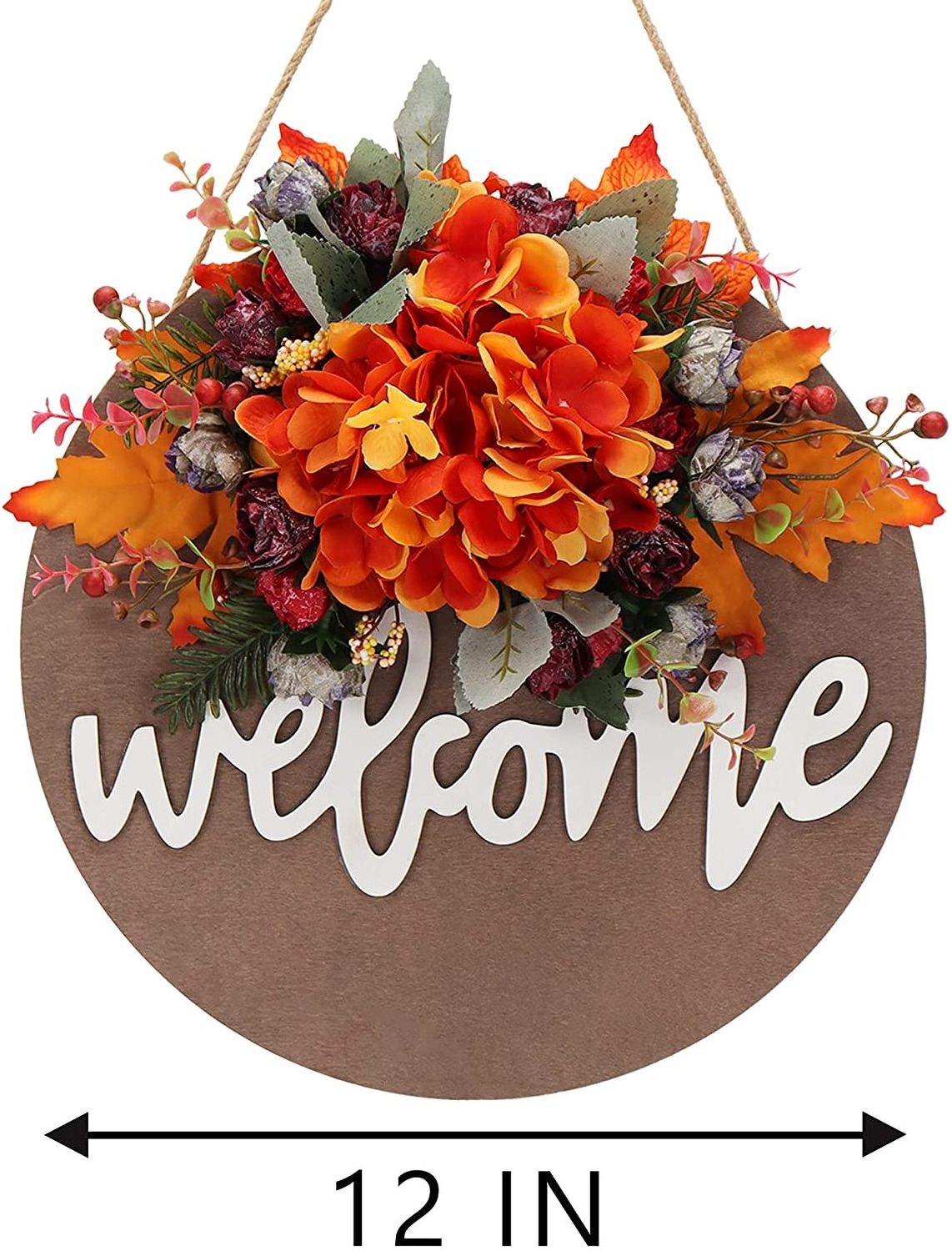 Round Welcome Door Sign Sign Interchangeable Welcome Sign Wooden Seasonal Welcome Home Wood Decoration