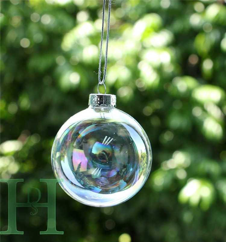 Baubles Cheap Price Clear Iridescent Hanging Balls Plastic / Glass Christmas Tree Decoration Bulk Pack Box Pack 6cm, 8cm & 10cm