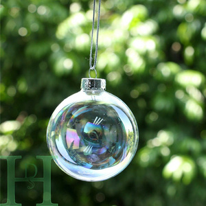 Baubles Cheap Price Clear Iridescent Hanging Balls Plastic / Glass Christmas Tree Decoration Bulk Pack Box Pack 6cm, 8cm & 10cm