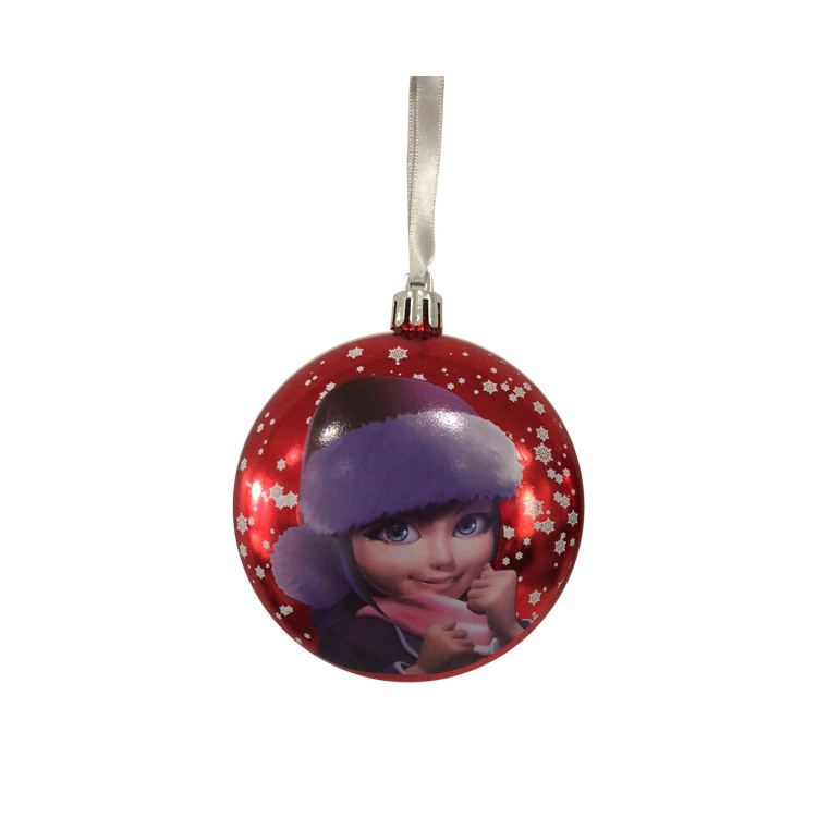 Wholesale Christmas tree hanging plastic christmas ornament balls with cartoon pictures