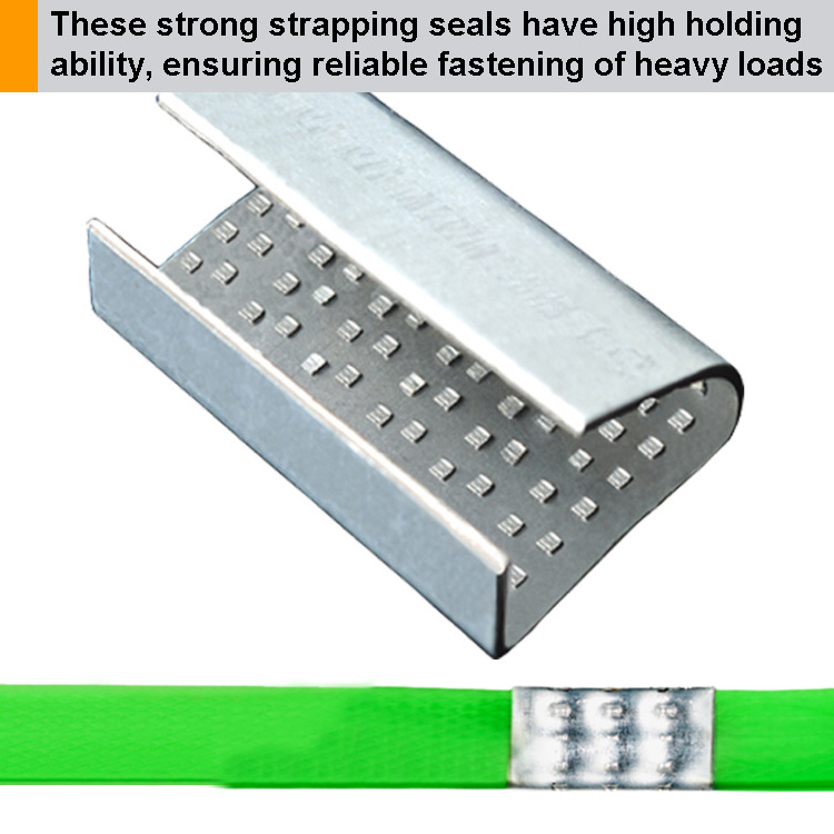 Metal Clip Strips Serrated Seal PP Pallet Strapping Clip For Packaging