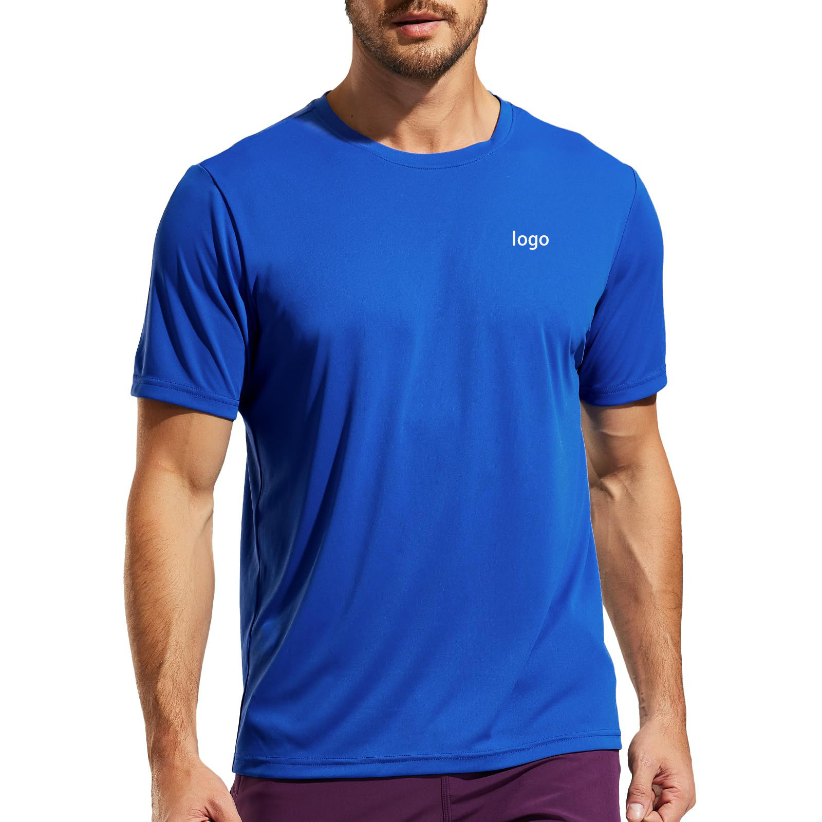 Promotion Athletic Running Shirts Quick Dry Polyester Moisture Wicking Workout 90 polyester 10 spandex t shirt