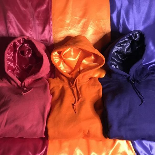 Luxury Custom 100 Cotton Fleece Sweatsuit Oversized Satin Lined Silk Hooded Hoodies