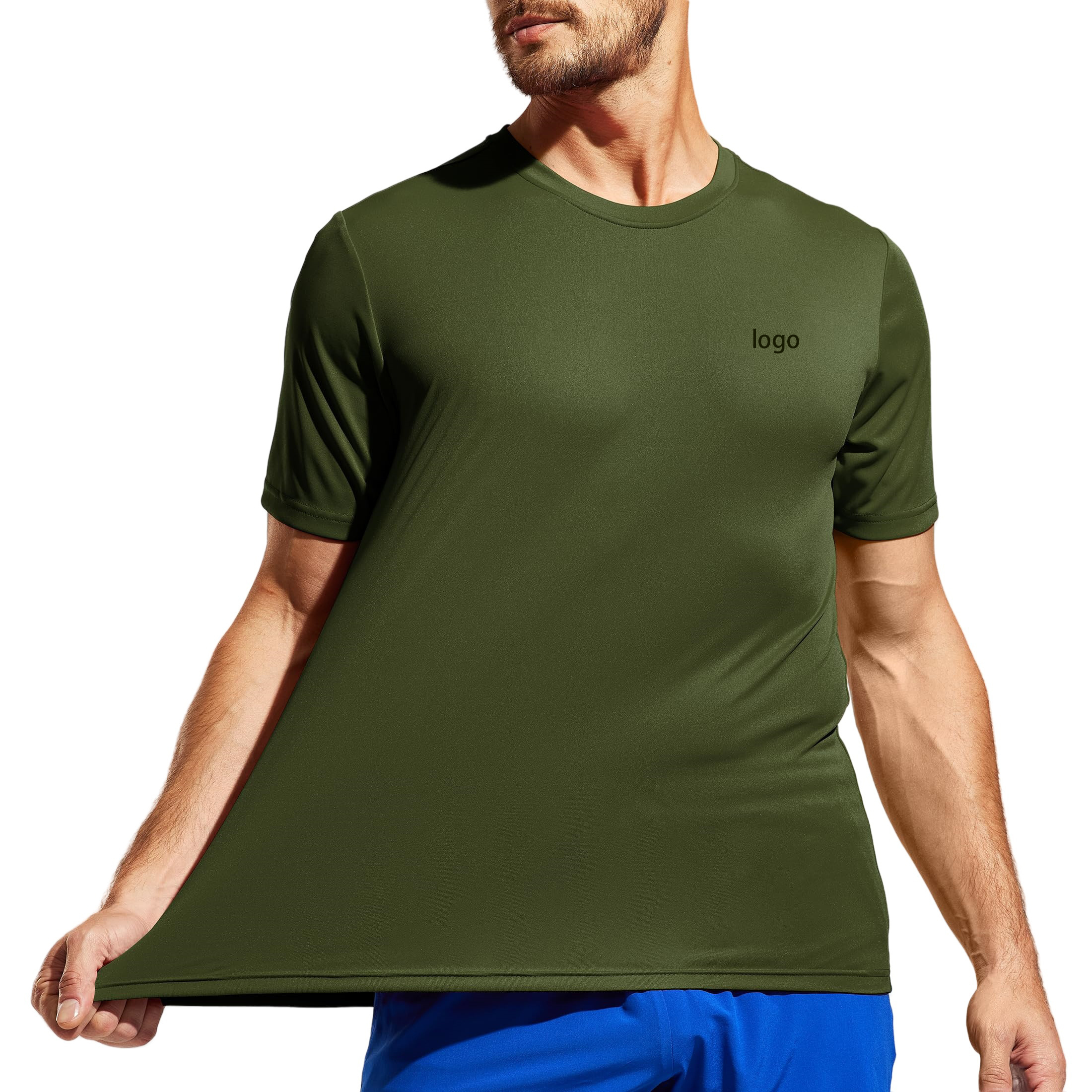 Promotion Athletic Running Shirts Quick Dry Polyester Moisture Wicking Workout 90 polyester 10 spandex t shirt