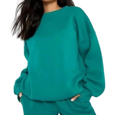 100 cotton womens sweatshirts wholesale Round Neck Women Casual Blank Fleece Pullover Crewneck Sweatshirt