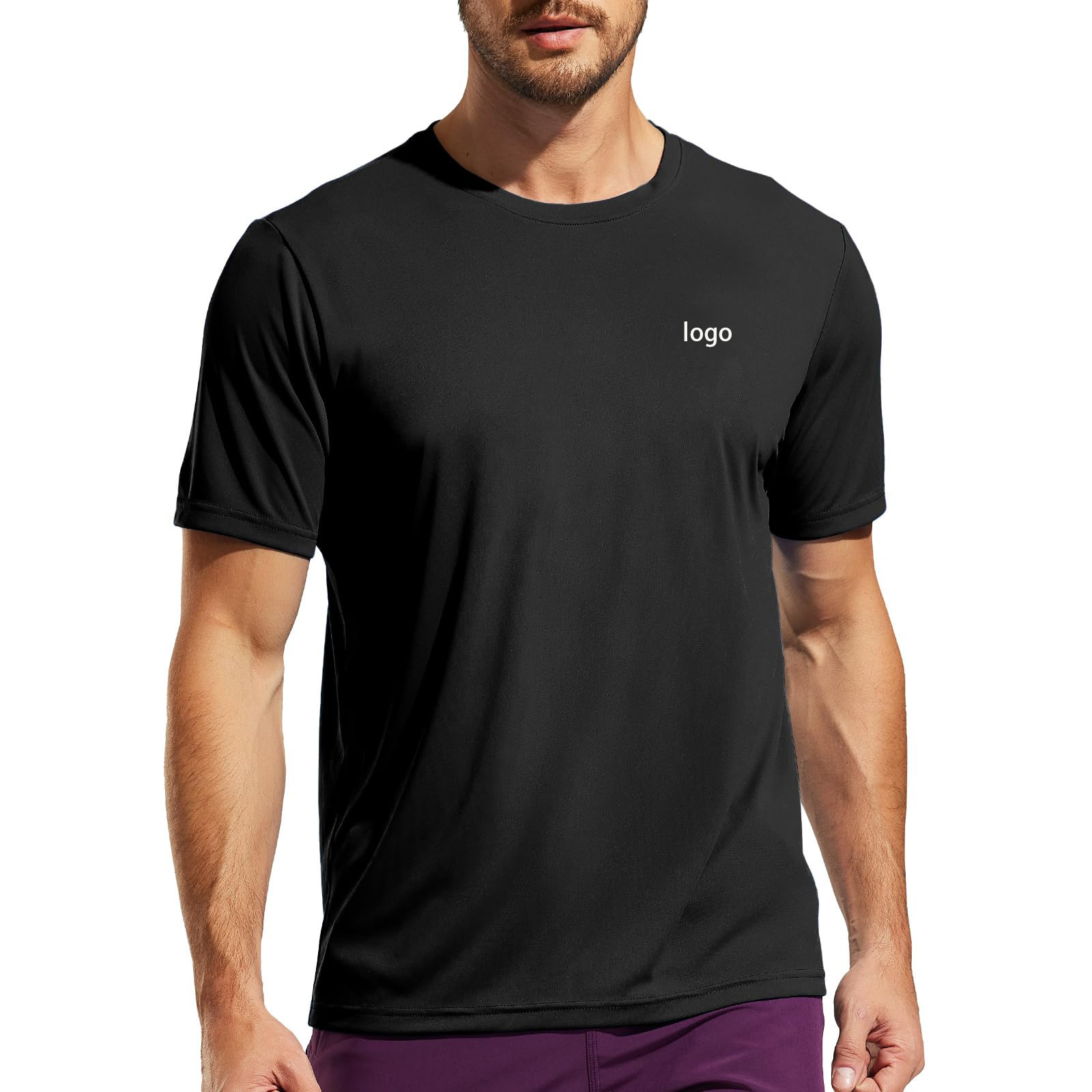 Promotion Athletic Running Shirts Quick Dry Polyester Moisture Wicking Workout 90 polyester 10 spandex t shirt