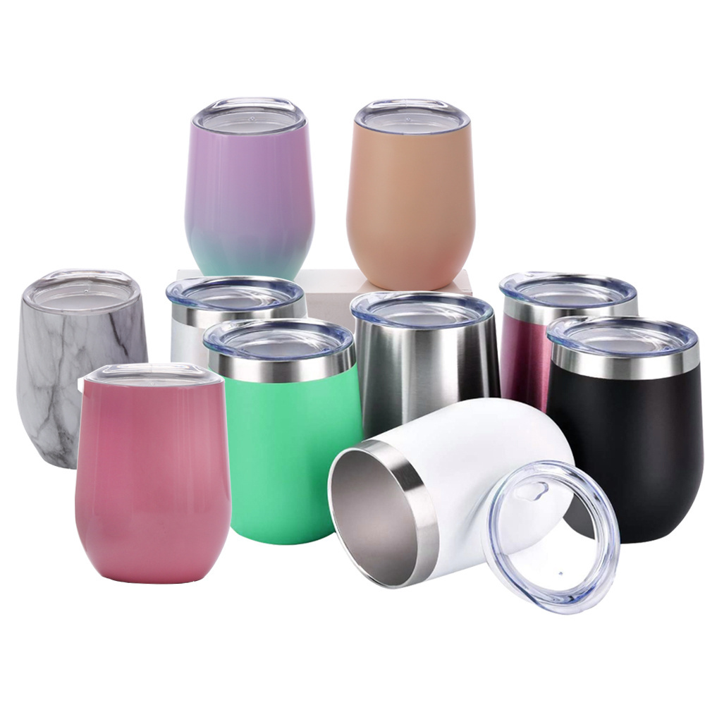 tasse a cafe 12oz Wide Mouth Stainless Steel Vacuum Travel Coffee Mug Cups Wholesale Double Wall Insulated Glitter Wine Tumbler