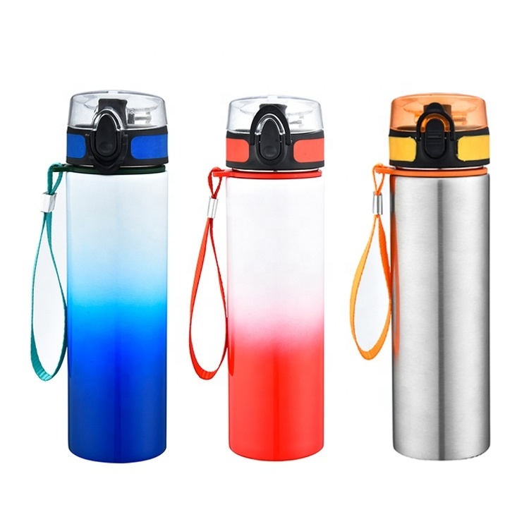 24 oz OEM Mental Sports Thermos Vacuum Flasks Leak Proof Motivational Water Bottle with Time Maker and Strap