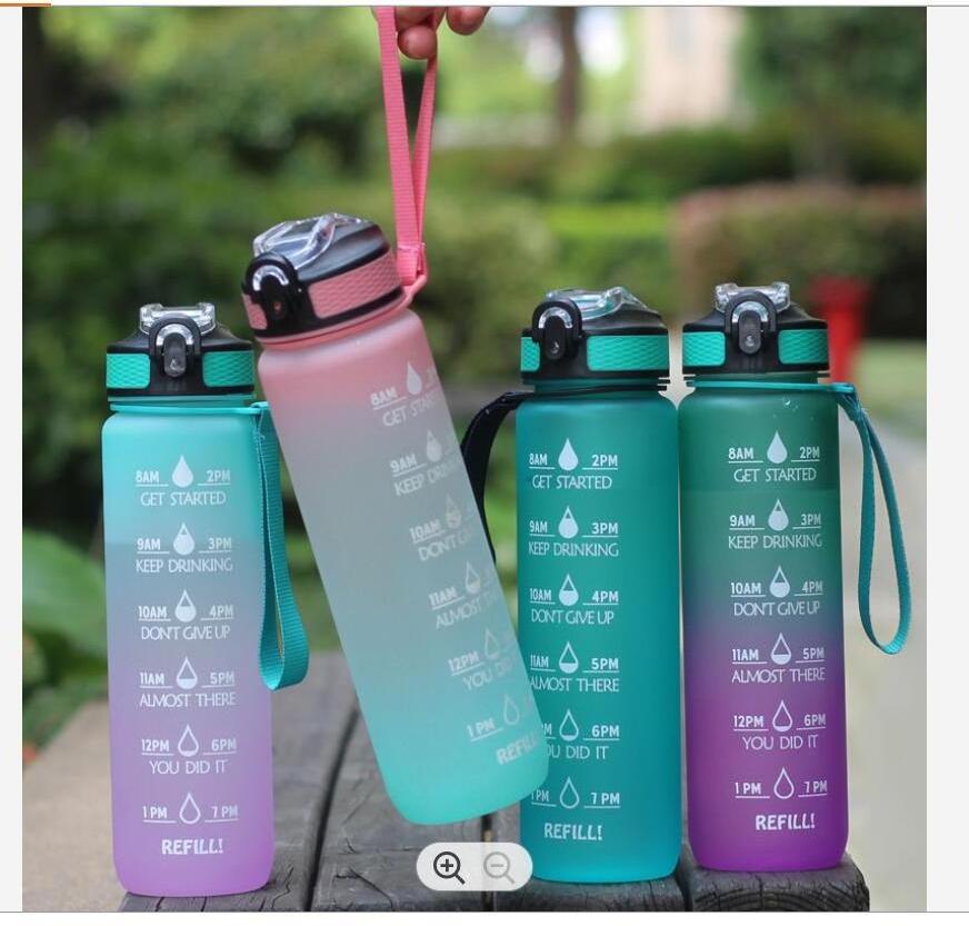 1000ml 500ml Trinkflasche plastic frosted tritan bpa free 1L sport kid gym 32oz motivational water bottle with custom logo