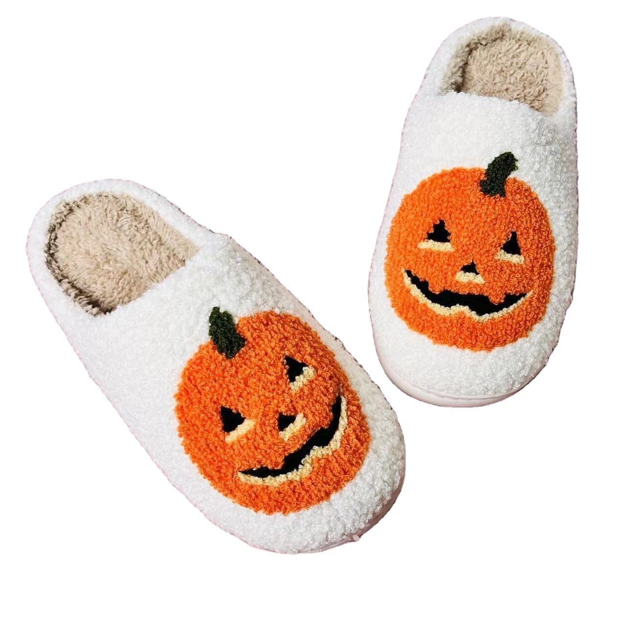 Halloween style pumpkin pattern Cotton Slippers Indoor Thick Sole Warm Slippers