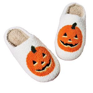 Halloween style pumpkin pattern Cotton Slippers Indoor Thick Sole Warm Slippers