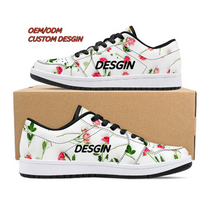 Custom Logo Pattern Men's Basketball Shoes Low Top Leather Sneakers Casual Toe Summer Printing Drop Shipping