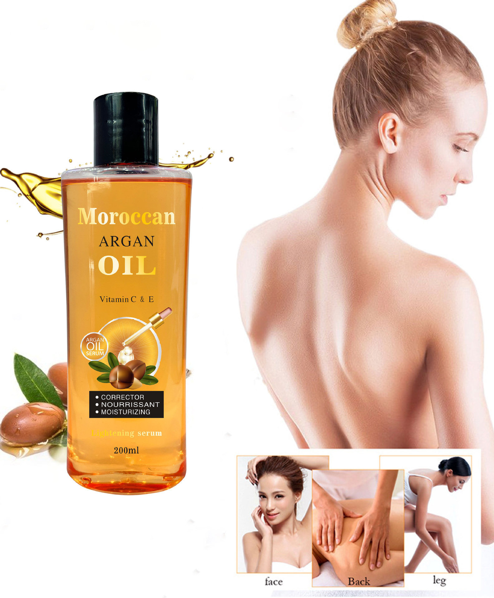 Body Massage Moroccan Argan Oil Hair Care Oil Women Perfect Balance Smooth Rejuvenating Keratin Hair Oil Serum