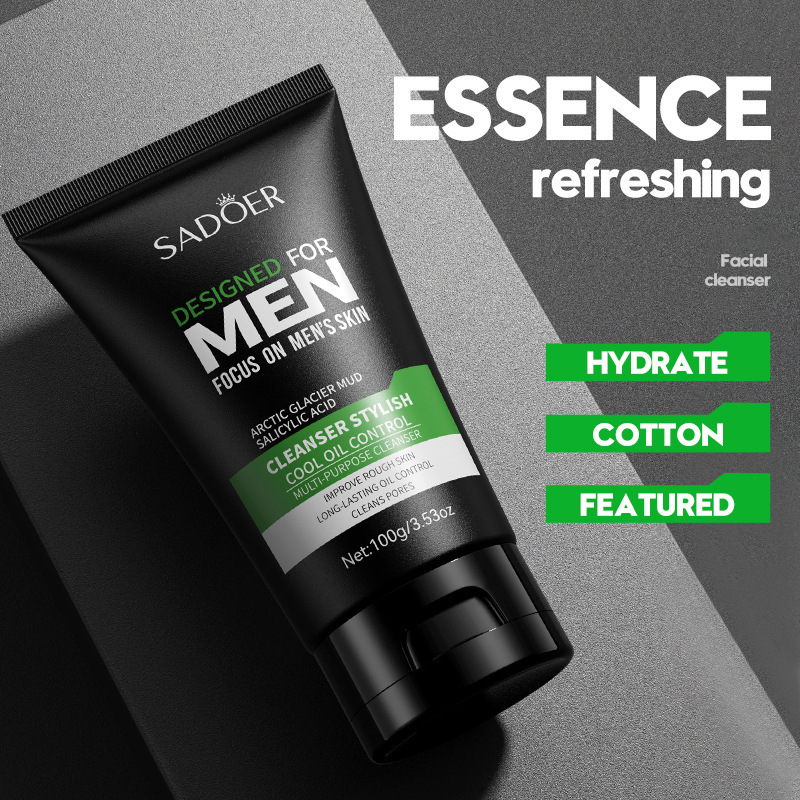 OEM Private Label Hydrating Facial Cleanser Gentle Cleansing Sensitive Skin Charcoal Exfoliating Acne Men's Face Wash