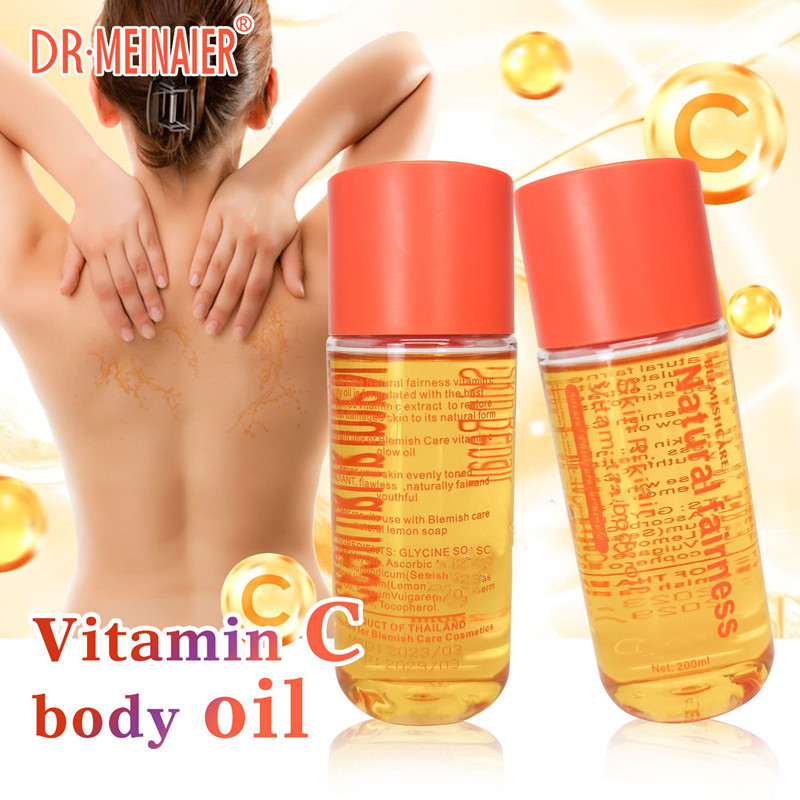 OEM Organic vitamin c body essential oil skin whitening glowing anti oxidant skincare massage oil for massage therapy