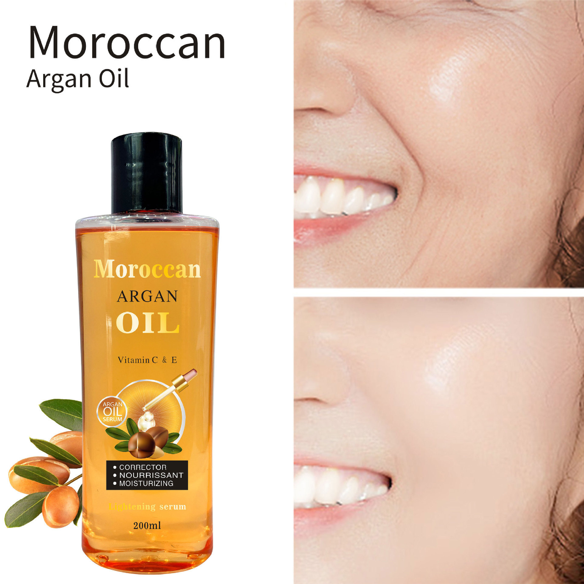 Body Massage Moroccan Argan Oil Hair Care Oil Women Perfect Balance Smooth Rejuvenating Keratin Hair Oil Serum