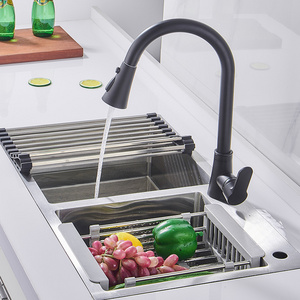 2022  Hot and Cold Water Flexible Hoses for single handle pull-out Kitchen Faucet and sink tap by black color