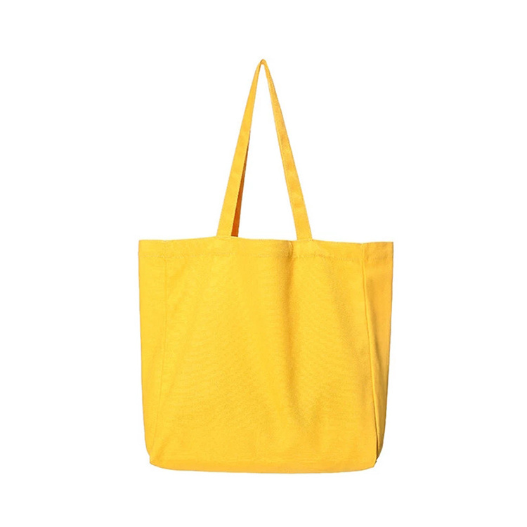 Foldable reusable plain cotton canvas beach shopping tote bag