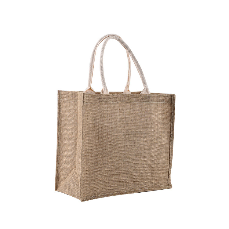 Eco-friendly reusable nature organic jute hemp shopping tote bags