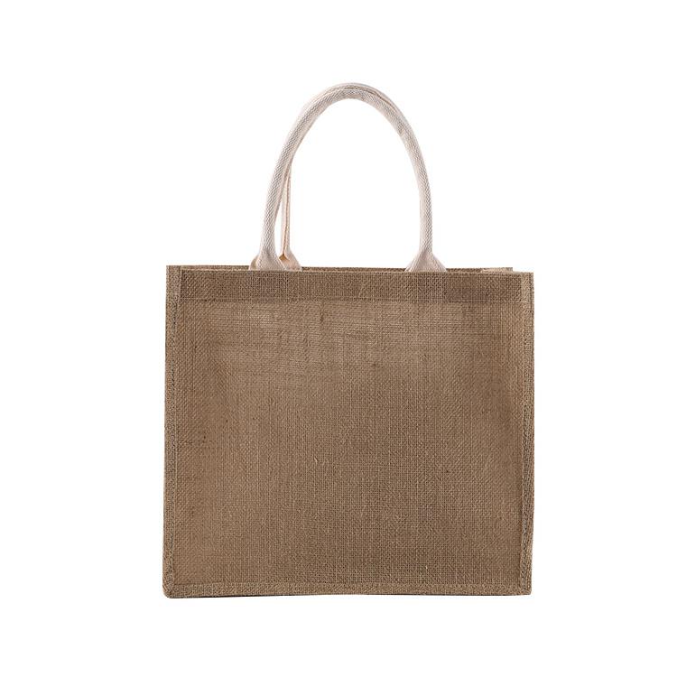 Eco-friendly reusable nature organic jute hemp shopping tote bags