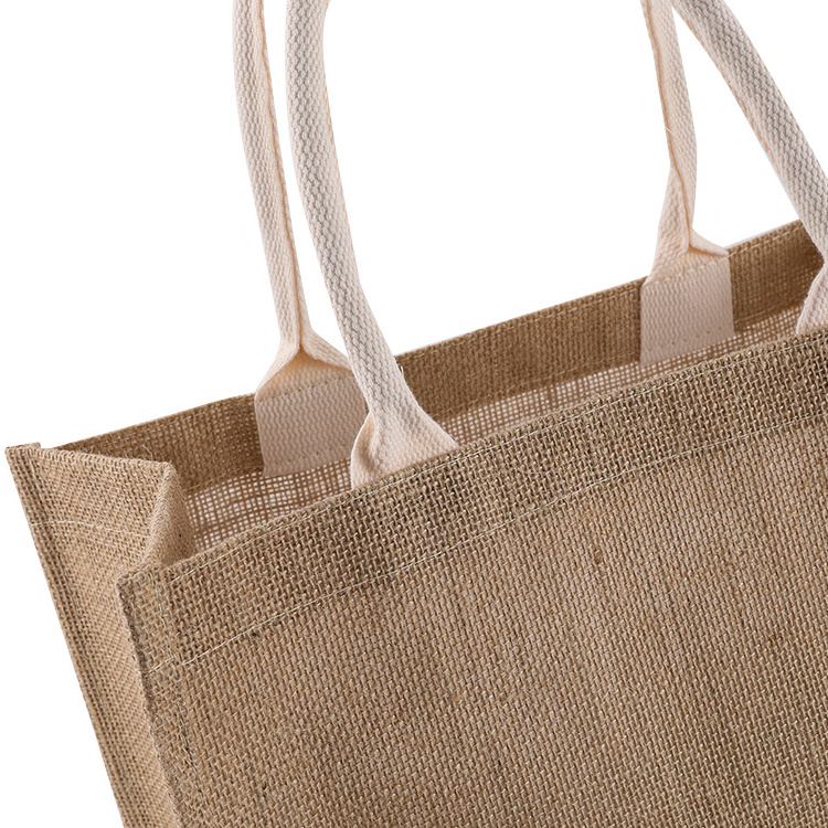 Eco-friendly reusable nature organic jute hemp shopping tote bags