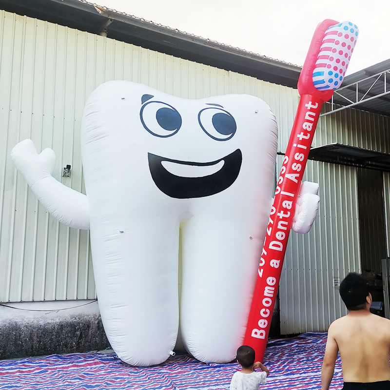 Custom giant inflatable tooth air balloon Inflatable smile Tooth Balloon Inflatable Teeth Model for Toothbrush Advertising