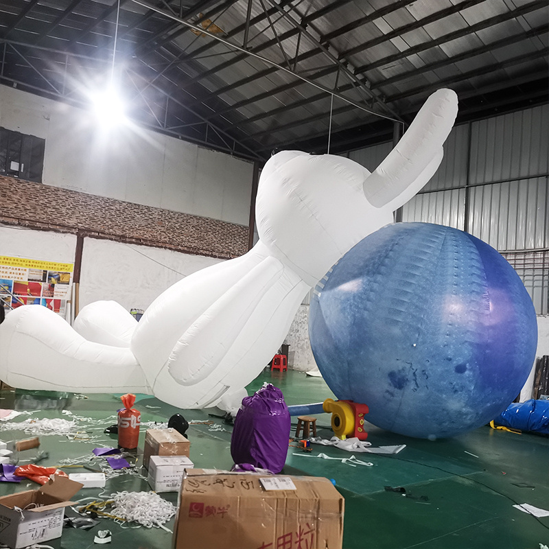 Factory Customized giant inflatable moon ball Inflatable Moon Ball with Rabbit with LED Light for Event Decoration