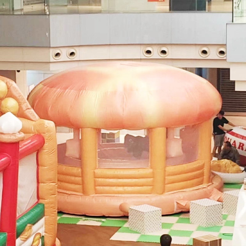 Most Popular advertising inflatable burger inflatable bouncing food house kids inflatable bounce house