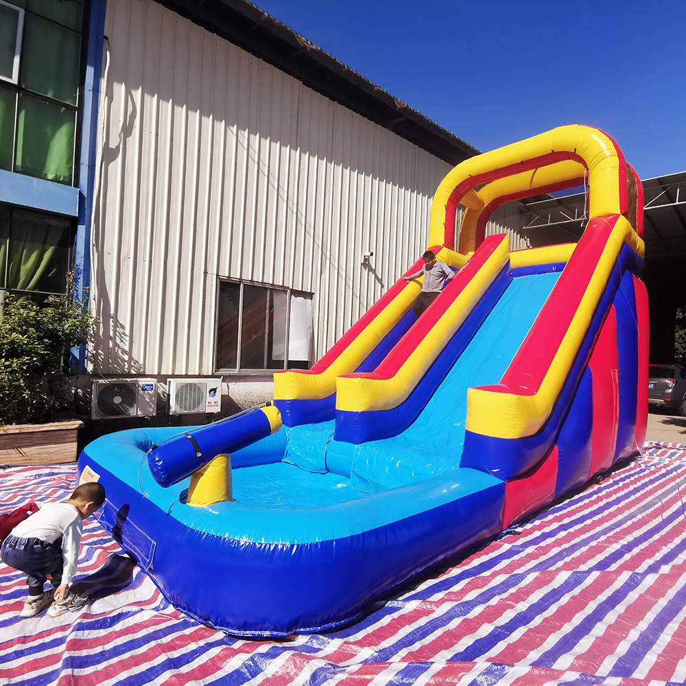 Commercial grade Double lane waterslide with water slides pool slide giant inflatable water slide for adult