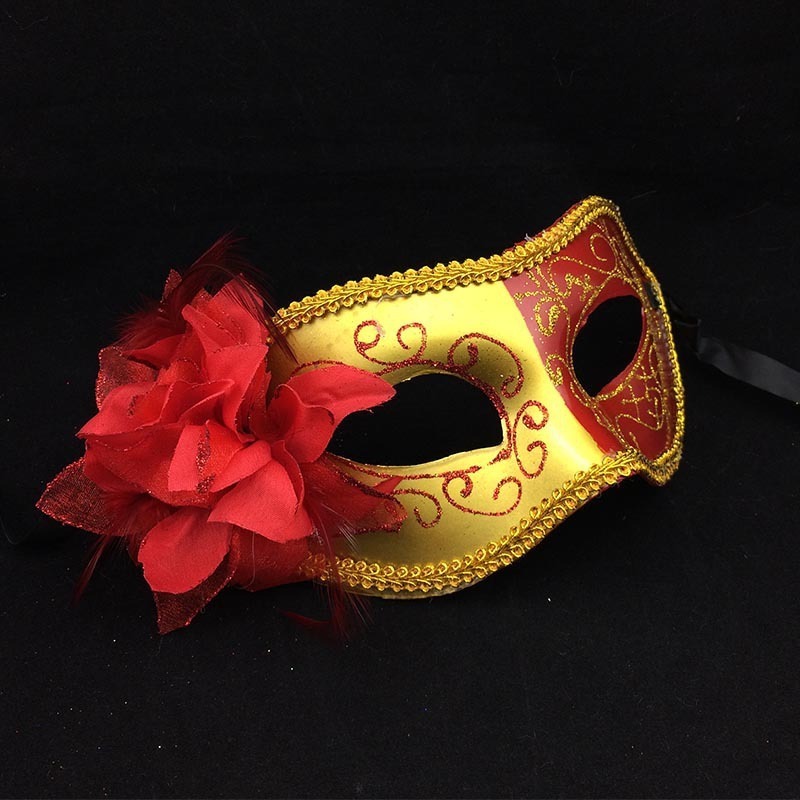 Fashion Prince and Princess half face Mask Feather Masquerade Mask Halloween Mardi Gras Cosplay Party Masque