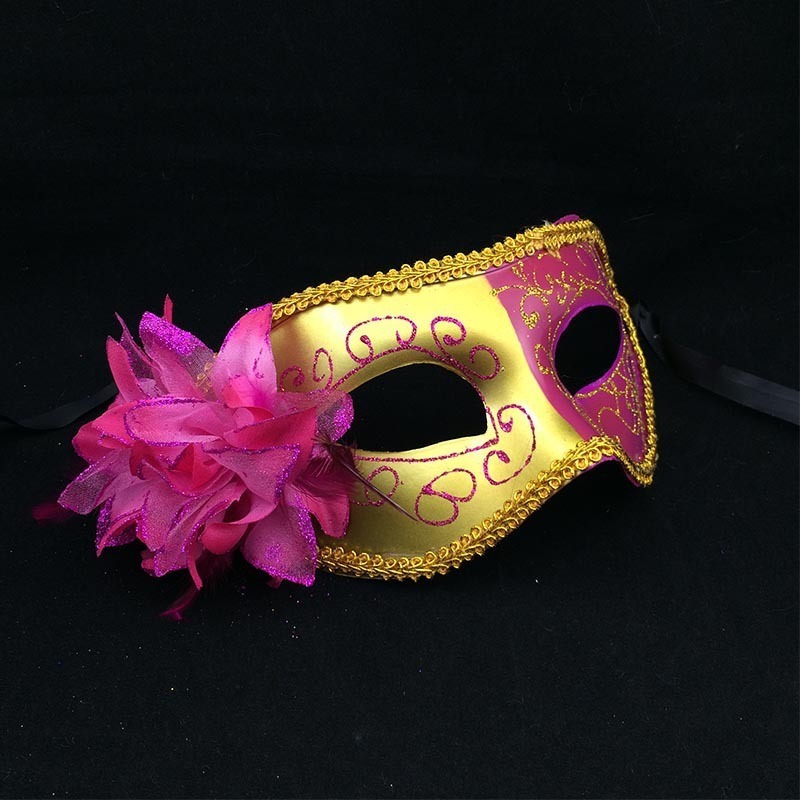 Fashion Prince and Princess half face Mask Feather Masquerade Mask Halloween Mardi Gras Cosplay Party Masque