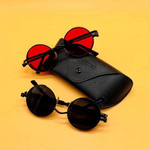 Men Women Mirrored Circle Sun Glasses Brand Italy Designer Retro Vintage Oculos UV400 Gothic Round Steampunk Sunglasses