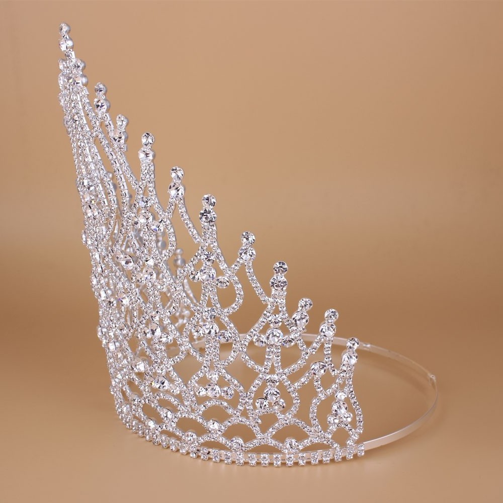 2015 China Supplier Cheap Large Tall Miss Beauty Pageant Tiara Crown