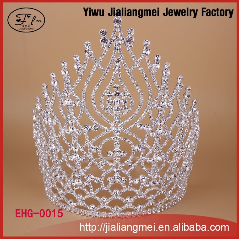 2015 China Supplier Cheap Large Tall Miss Beauty Pageant Tiara Crown