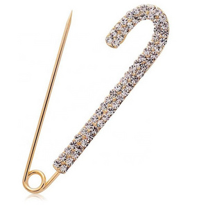 fashion rhinestone J-shaped pin sash scarf accessories women's clothing decorative brooch