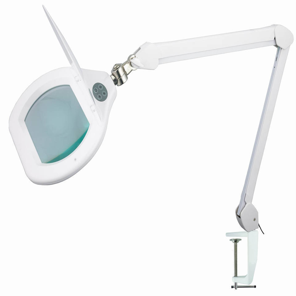 Flexible Task Lamp With Magnifying Glass Eye-care Swing Arm Led Reading Light Table Clamp Lamp