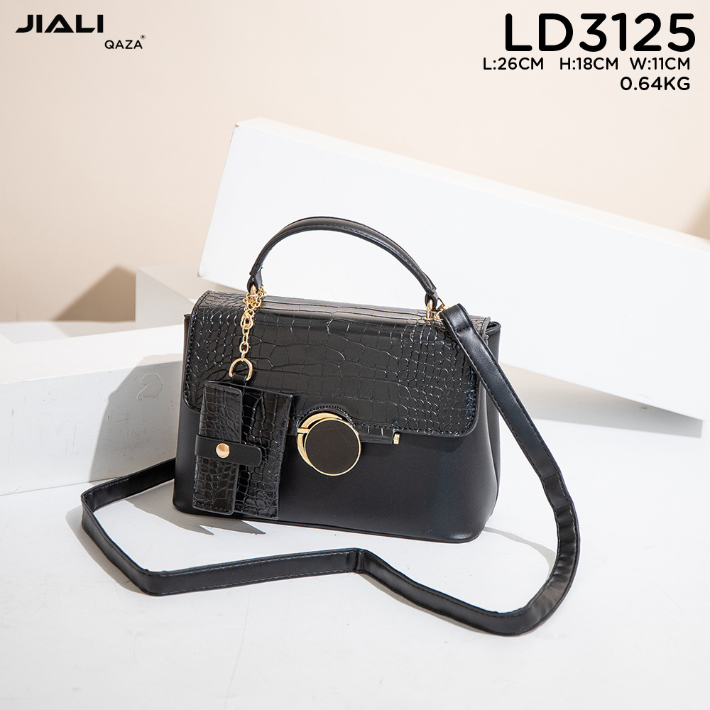 QAZA wholesale crocodile pattern luxury handbags for women 2024 designer new fashion PU leather low price 2 in 1 ladies bags