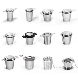 Customized Logo Creative tea filter 304 Stainless Steel Tea Infuser Silver Tea Strainer Infuser