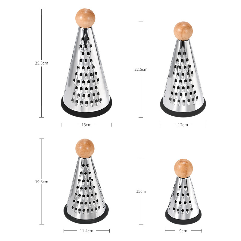 Eco-Friendly conical stainless steel manual grater potato carrot cheese lemon grater