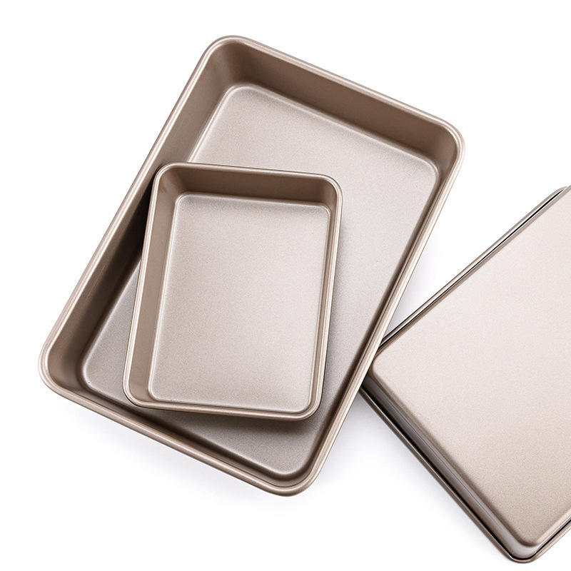 Heavy-duty carbon steel baking cookie bread dish 10/13/15.5 inch Cake tin thickened non-stick rectangular deep baking pan