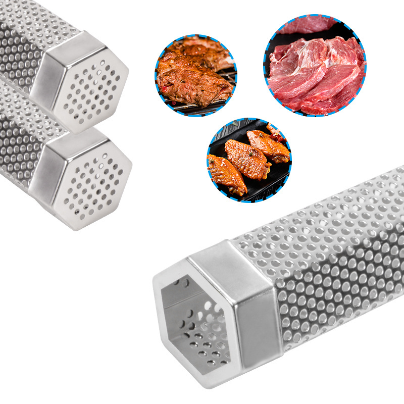 bbq accessories perforated tube hot or cold smoke generator portable pellet smoker box smoker tube bbq grill bbq tools