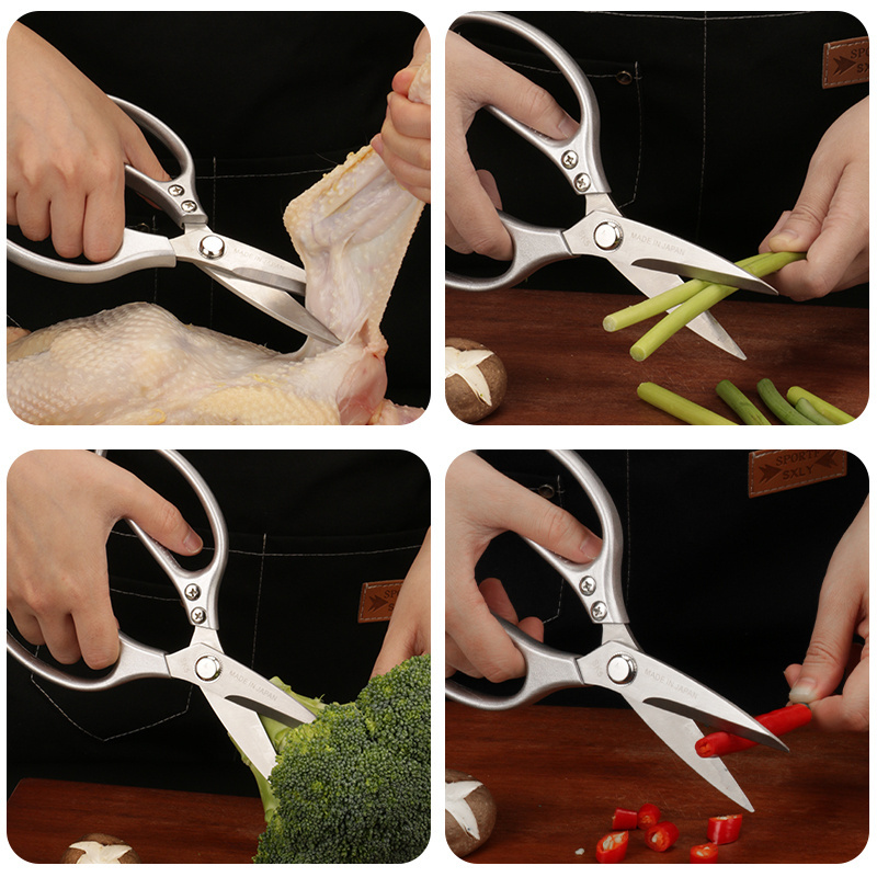 Multi Purpose Kitchen Scissors Chicken Bone Fish Kitchen Shears Heavy Duty With Aluminium Alloy Handle